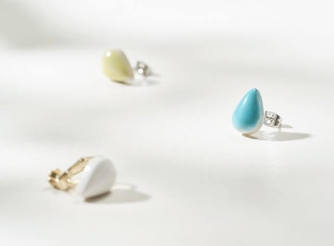 美濃焼 しずく イヤリング